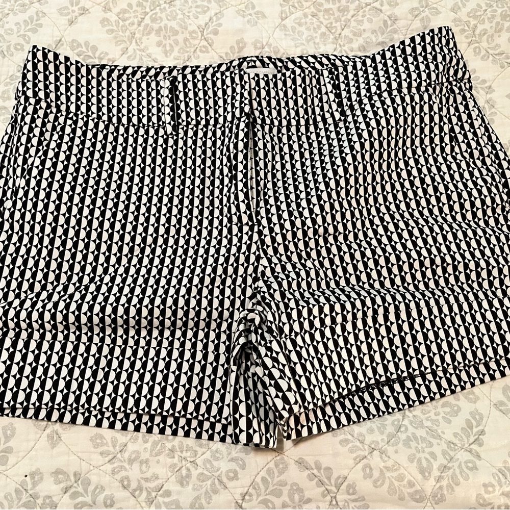 New York & Company High Waist Black and White Striped Shorts
